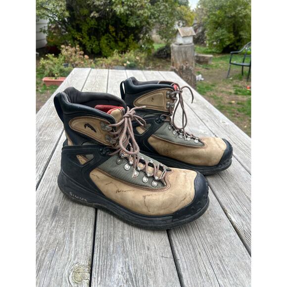 Simms Guide Series Felt Sole Fly Fishing Wading Boots Men's 13 lace up - Picture 1 of 6